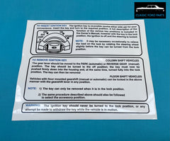 STEERING LOCK INSTRUCTIONS SUN VISOR SLEEVE FAIRMONT FALCON XA XB GT GS