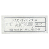 1965 - 1972 FORD MUSTANG AUTOLITE COIL DECAL