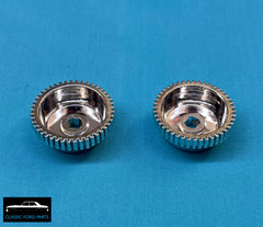 SUPER FRINGE RADIO KNOBS INNER CHROME PAIR FAIRMONT FALCON XW XY GT GTHO GS