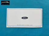OWNERS MANUAL FORD XR FALCON FAIRMONT