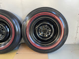 GENUINE 14 INCH MUSTANG WHEELS FOMOCO FORD WITH BF GOODRICH DUAL RED LINES