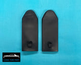 BLACK SEAT BELT TOP COVERS WITH HOOKS FAIRMONT FALCON XR XT XW XY XA GT GTHO GS PAIR