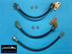 FRONT DISC BRAKE HOSE BODY TO CALIPER & DIFF BRAKE HOSE SET FAIRMONT FALCON XA XB GT GS