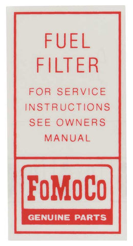 1964 - 1966 FORD MUSTANG FUEL FILTER DECAL