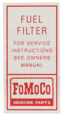 1964 - 1966 FORD MUSTANG FUEL FILTER DECAL