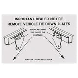 1964 - 1973 FORD MUSTANG & COUGAR GRAVEL PANEL TIE DOWN DECAL