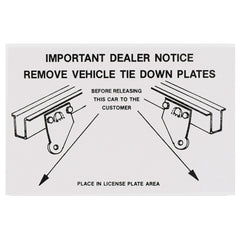 1964 - 1973 FORD MUSTANG & COUGAR GRAVEL PANEL TIE DOWN DECAL